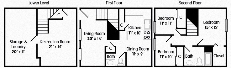 3 Bedroom 1.5 Bath